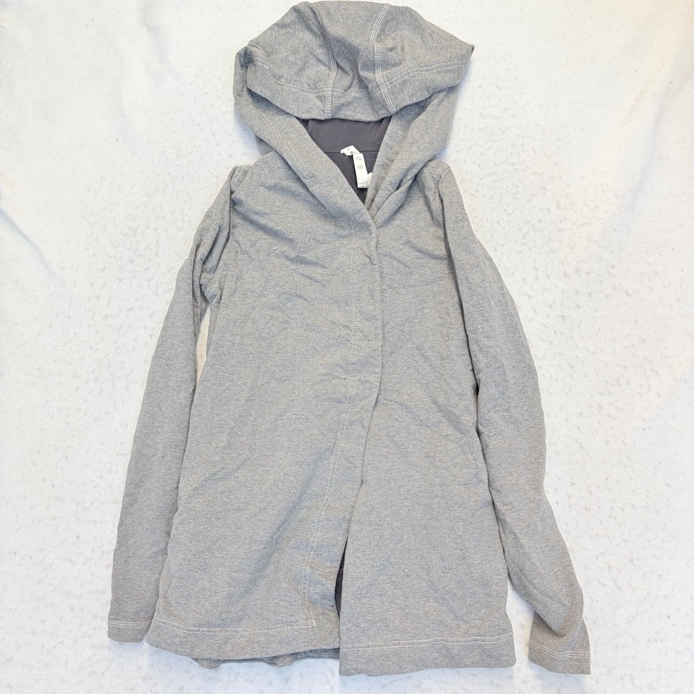 Lululemon Athletica Wrap Hoodie Womens 4 Gray Cotton Blend Long Sleeve